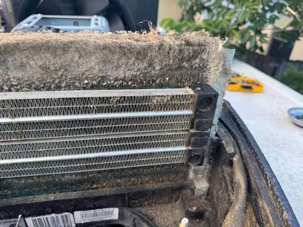 Dirty RV AC coil needing HVAC service in Palm City