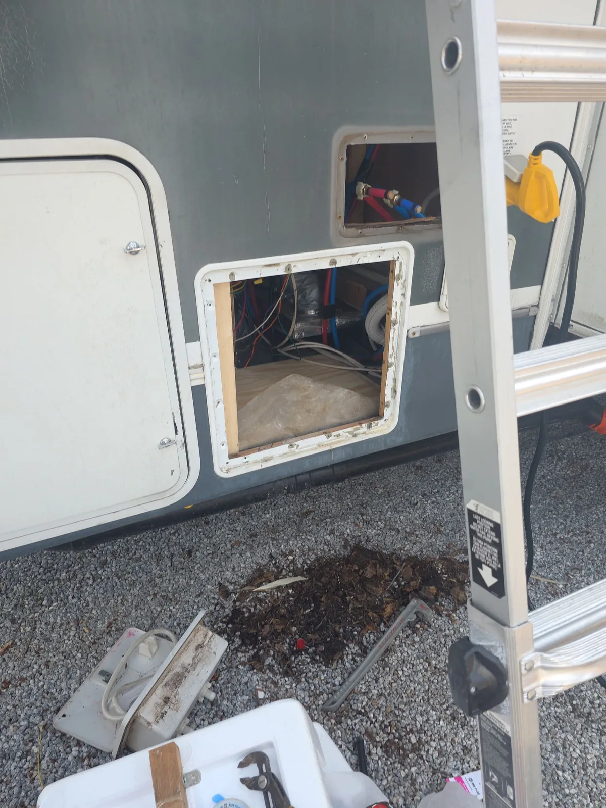 RV water heater replacement on a motorhome in Palm City Florida